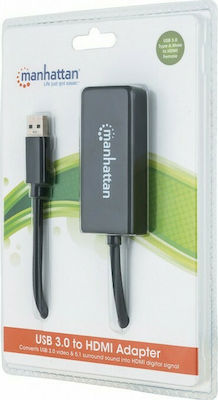 Manhattan Convertor USB-A masculin în HDMI feminin (450006)