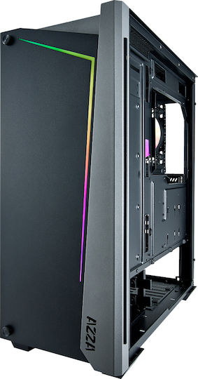 Azza Apollo 430 Gaming Midi Tower Computer Case with Side Window and RGB Lighting Black
