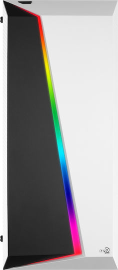 Aerocool Cylon Pro Tempered Glass Gaming Midi Tower Κουτί Υπολογιστή με Πλαϊνό Παράθυρο και RGB Φωτισμό Λευκό