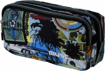 Must Palm Beach Pencil Case with 2 Compartments Blue