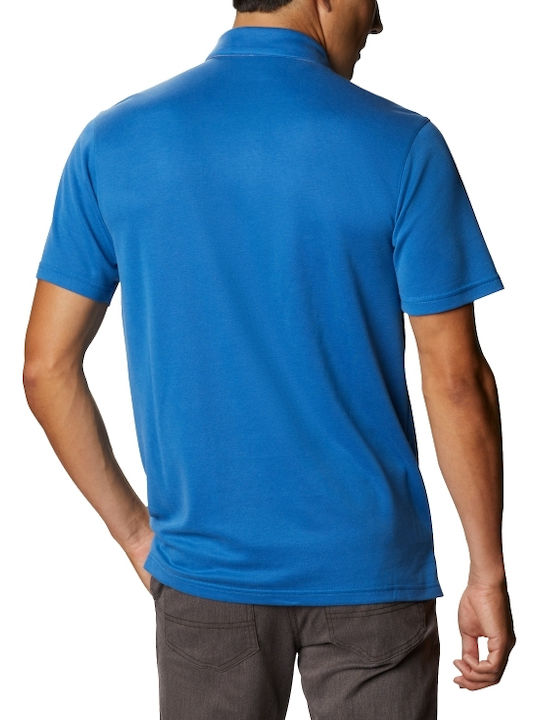 Nelson Point Polo Short Sleeve Blouse Blue