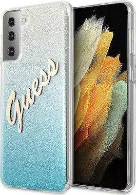 Guess Glitter Gradient Script Umschlag Rückseite Kunststoff Mehrfarbig (Galaxy S21+ 5G) GUHCS21MPCUGLSBL