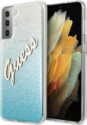 Guess Glitter Gradient Script Coperta din spate Plastic Multicolor (Galaxy S21+ 5G) GUHCS21MPCUGLSBL