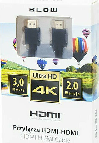 Blow HDMI 2.0 Premium High Speed 4K 60Hz HDR Cable HDMI male - HDMI male 3m Μαύρο