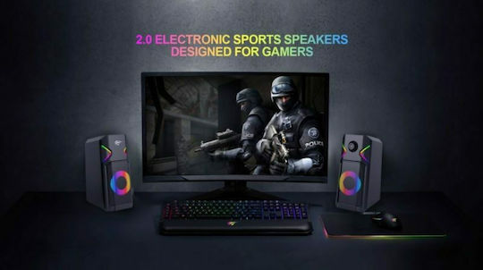 Havit SK201 2.0 Speakers with RGB 3W Black