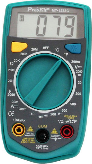 Proskit MT-1233C Дигитален мултиметър Джобен с бузер с измерване на AC / DC / Съпротивление