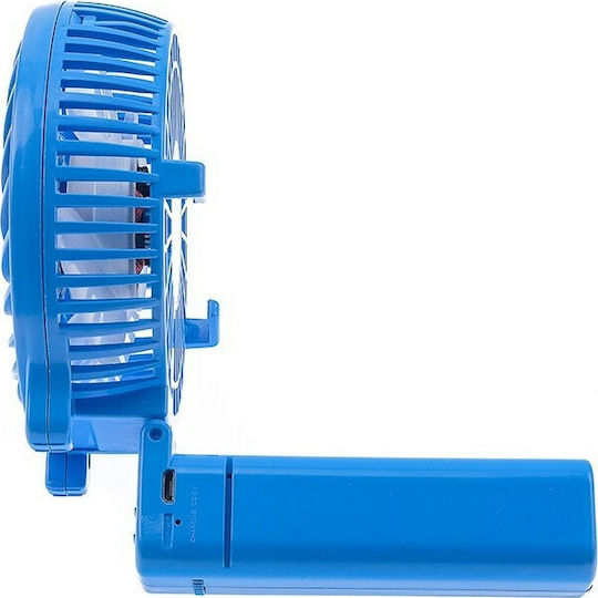 Handy Rechargeable Handy Mini Fan Blue Ανεμιστηράκι Χειρός USB / Μπαταρίας Αναδιπλούμενο 60W Μπλε