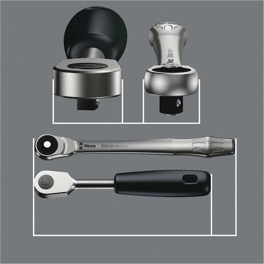 Wera 8100 SC 7 Ратчетни и гнездови гарнитури 1\2" 28бр