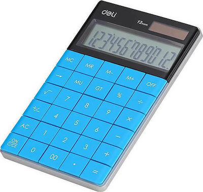 Deli 1589 Calculator 12 Cifre în Culoarea Albastru