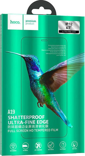 Hoco Shatterproof Ultra Fine Edge A19 Full Face Tempered Glass (iPhone 12 mini)