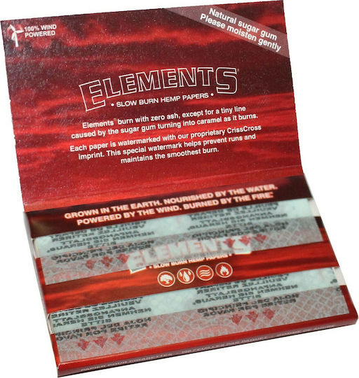 Elements Red Double Single Wide Foițe de Țigări Rulate Dublu 100 foi 1buc