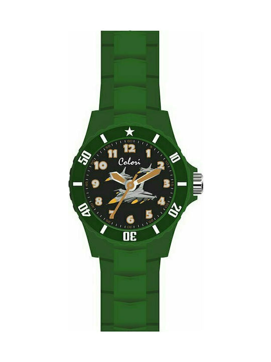 Colori Kids Analog Watch with Rubber/Plastic Strap Green