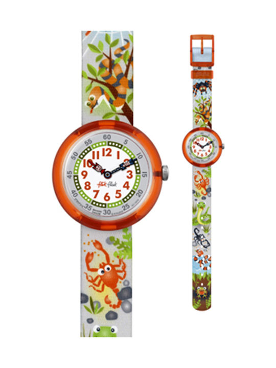 FlikFlak Kids Analog Watch with Fabric Strap Multicolour