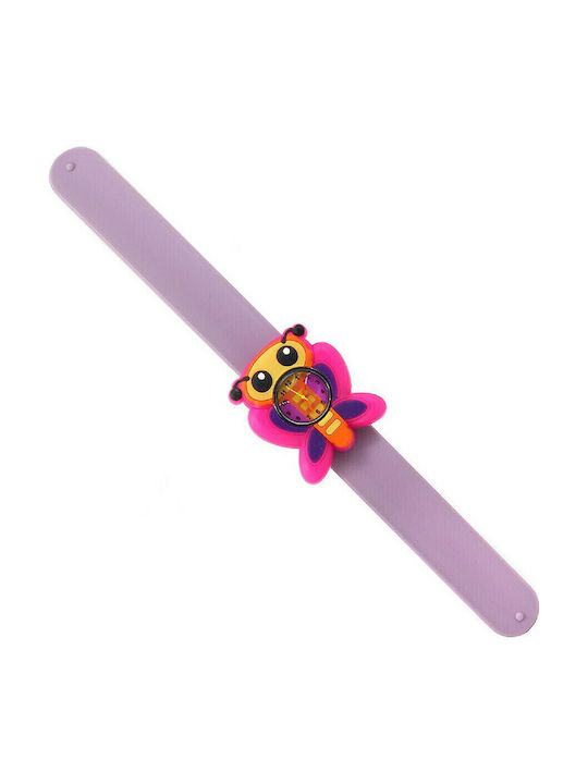 Wacky Watches Παιδικό Αναλογικό Ρολόι Wacky Slap 3D Butterfly Φούξια