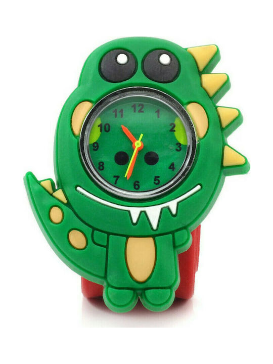 Kids Analog Watch Wacky Slap 3D with Rubber/Plastic Strap Green