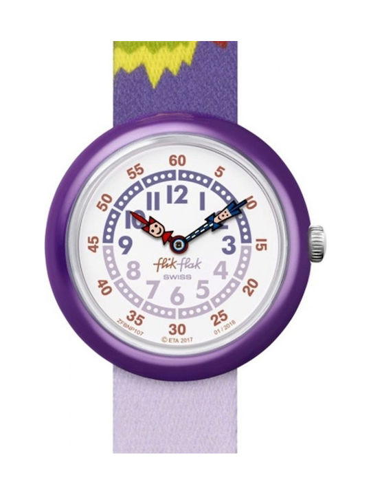 FlikFlak Kids Analog Watch Flik & Flyer with Fabric Strap Lilac