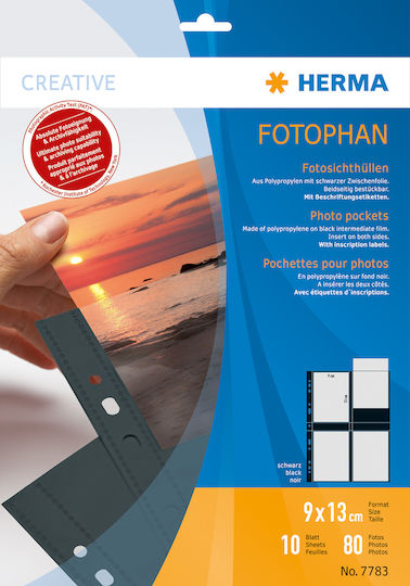 Herma Plastic Sleeves for for Photos with Holes 10pcs Fotophan 9x13cm