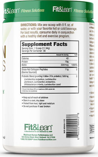 Fit&Lean Collagen + Probiotika 358g