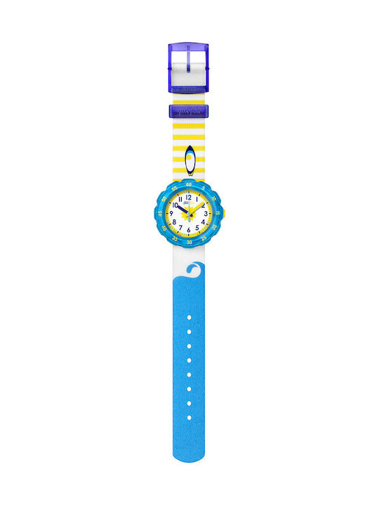 FlikFlak Kids Analog Watch Wave's Slide with Fabric Strap Multicolour