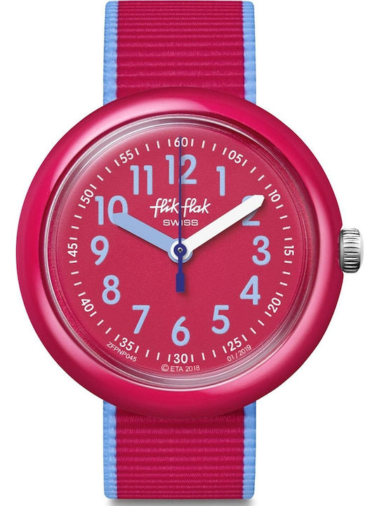 FlikFlak Kids Analog Watch Color Blast with Fabric Strap Red