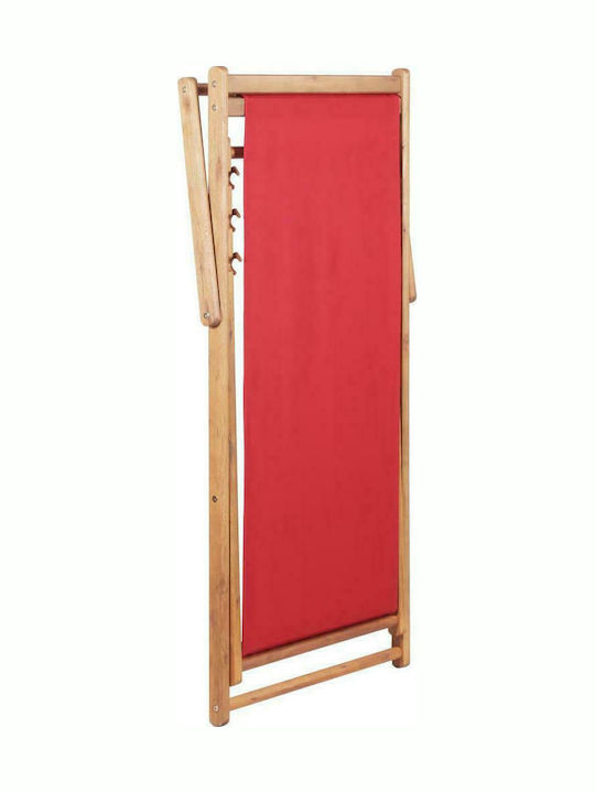 Сезлонг с Червен Плат 106x60x90см