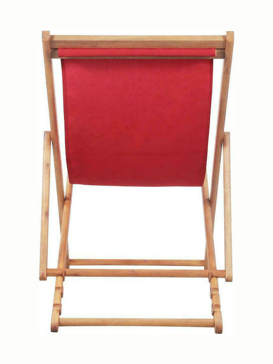 Сезлонг с Червен Плат 106x60x90см