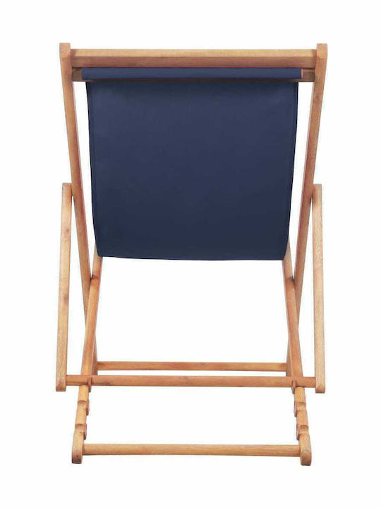 Deckchairs Wooden with Blue Fabric 106x60x90cm