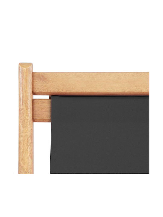 Sezlonguri Lemn cu Gri Material 106x60x90cm