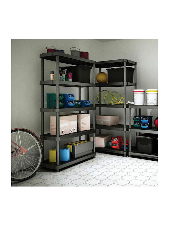 Plastic Garden Shelf with 5 Shelves Black 93x45.3x188.5cm