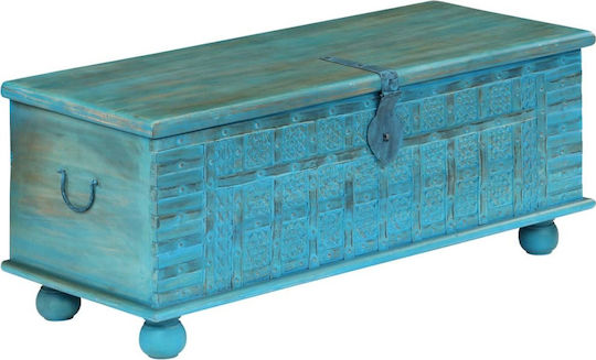 vidaXL Wooden Decorative Trunk Blue 100x40x41cm