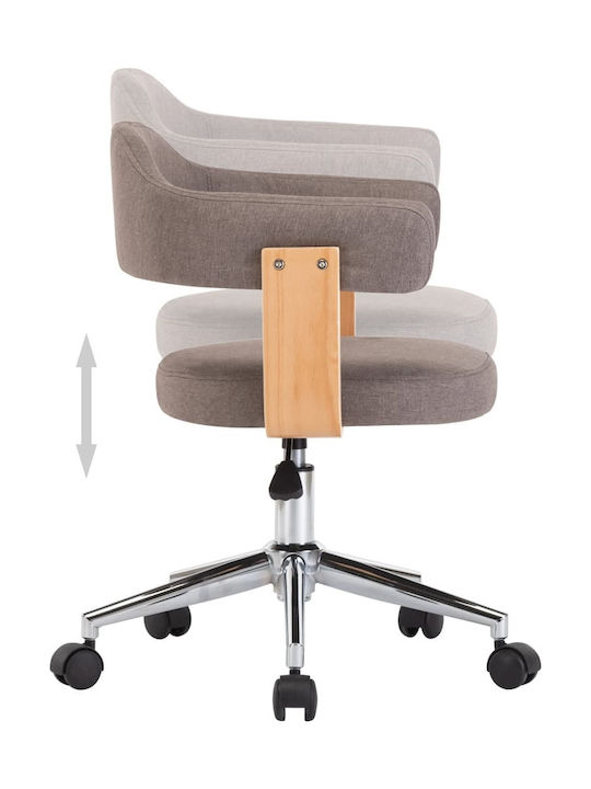 Swivel Visitor Armchair with Wheels Taupe 49.5x51.5x94cm