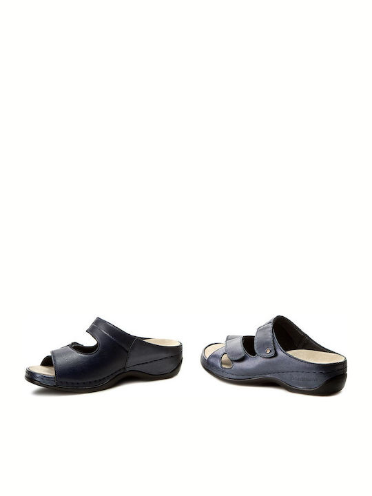 Janna Leather Women's Anatomic Sandals Navy Blue