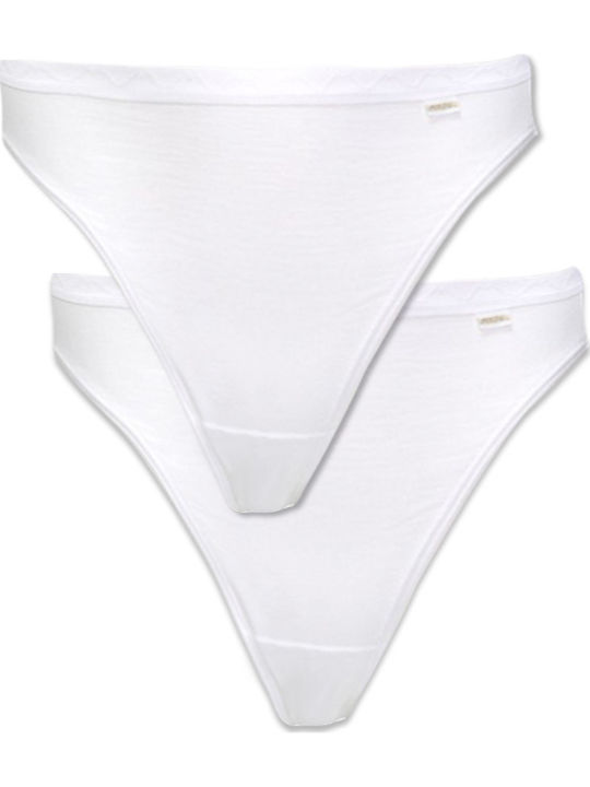 Βαμβακερά High Waist Women's Brazil 2Pack White