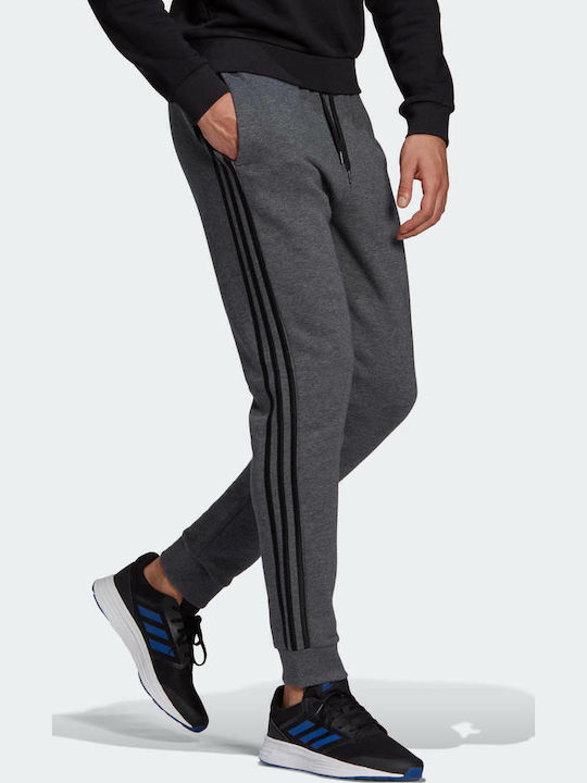 Essentials 3-Stripes Sweatpants with Elastic Gray