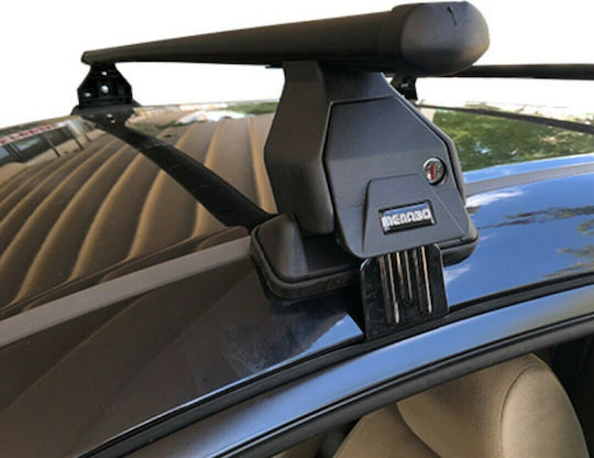 Menabo Metallic Car Roof Bars for Opel Grandland X 5D Set with Roof Rack Legs Black