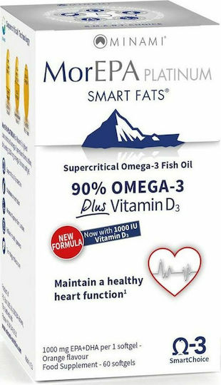 Minami MorEPA Platinum & Vitamin D3 Ιχθυέλαιο 60 μαλακές κάψουλες