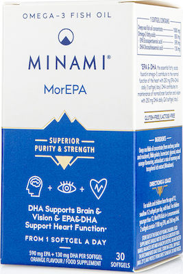 Minami MorEPA Smart Fats Fischöl Geeignet für Kinder 30 Softgels