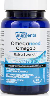 My Elements OmegaNeed Omega 3 Extra Strength Ιχθυέλαιο 30 μαλακές κάψουλες