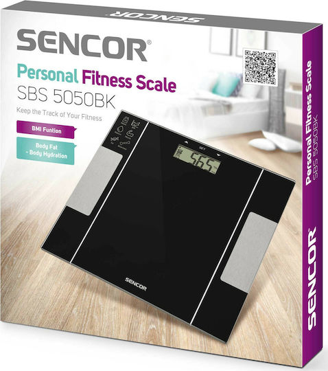 Sencor 5050BK Ψηφιακή Ζυγαριά 150kg με Λιπομετρητή Μαύρη
