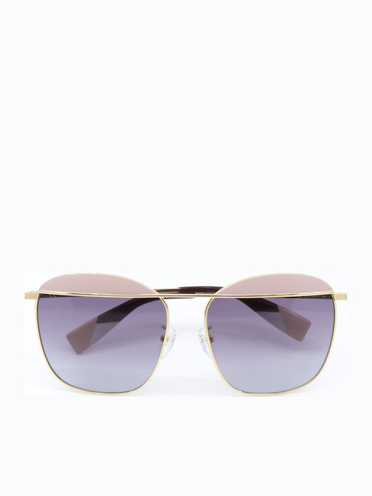 Furla Women's Sunglasses with Gold Metal Frame and Gray Gradient Lens SFU237 0323