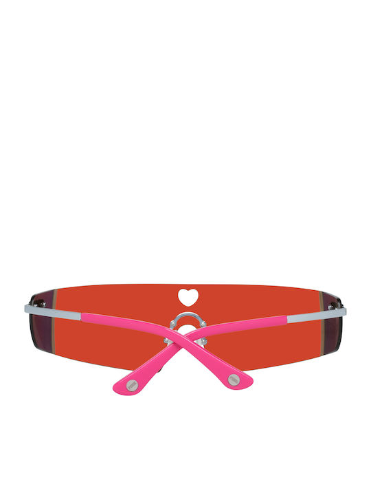 Victoria's Secret Women's Sunglasses with Silver Metal Frame and Orange Mirror Lens PK0008 16F