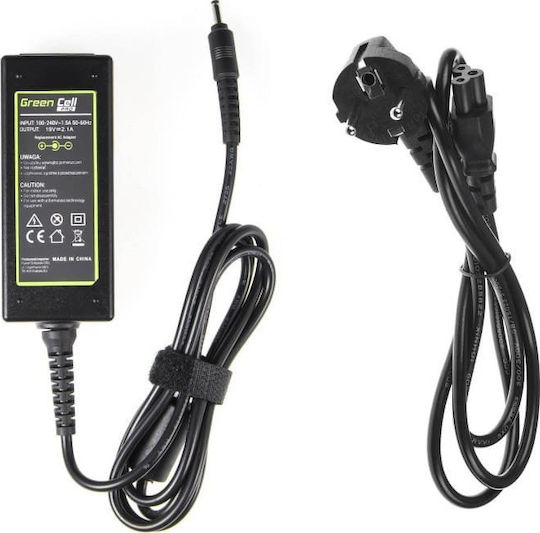 Green Cell Φορτιστής Laptop 40W 19V 2.1A για Samsung χωρίς Καλώδιο Τροφοδοσίας