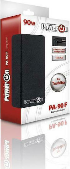 Power On Laptop Charger 90W 15V for Toshiba without Power Cord