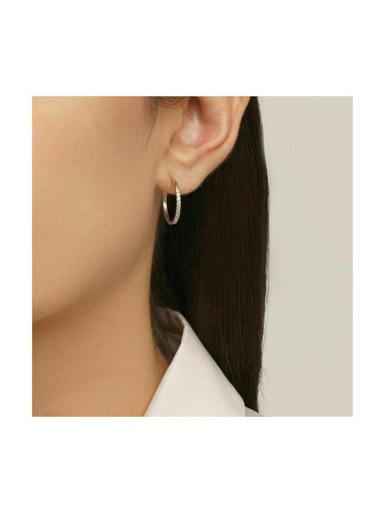 Excite-Fashion Silver Series Earrings Hoops made of Silver with Stones