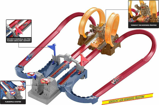 Hot Wheels Mario Kart Bowsers Castle Chaos Πίστα για 5+ Ετών