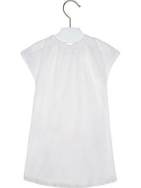 Mayoral Kids Dress Short Sleeve White