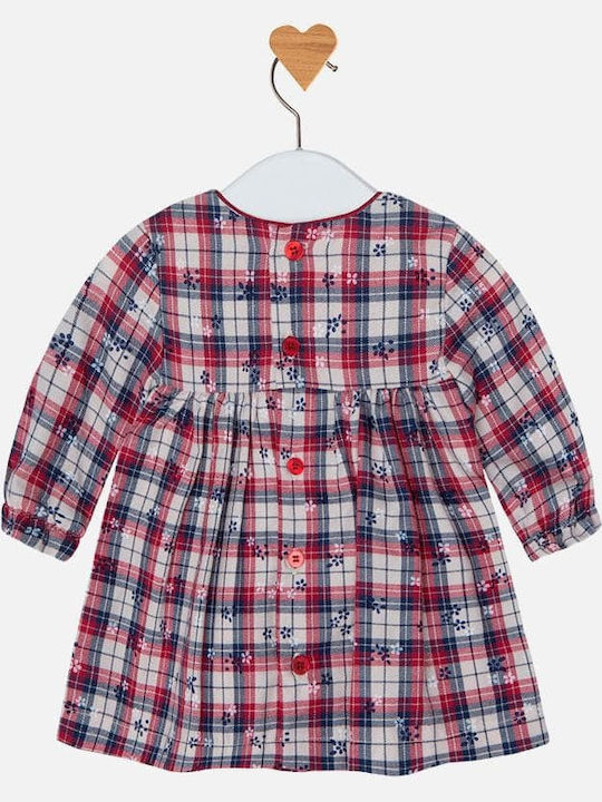 Mayoral Kids Dress Checked Long Sleeve Multicolour