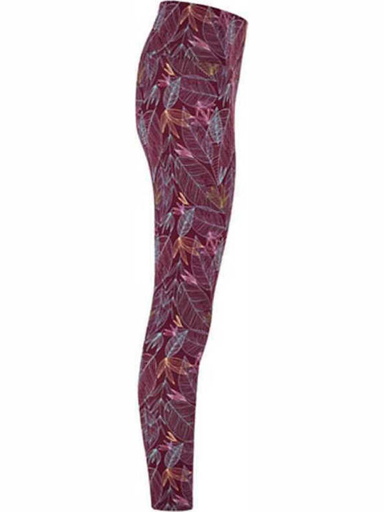 Women's Long Training Legging High Waisted Burgundy