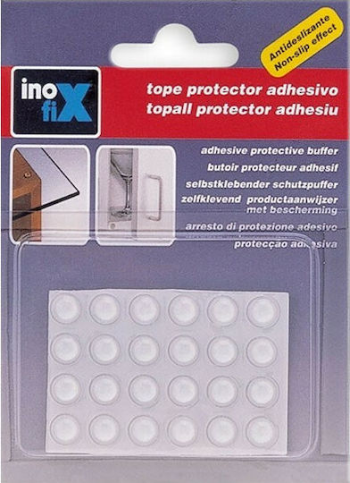 Inofix Round Door Buffers with Sticker and Diameter 8mm 24 Pieces 4050-2