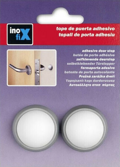 Door Stopper Adhesive Plastic Λευκό-Γκρι 2pcs